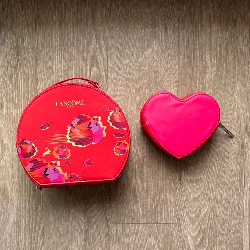 Lancôme Red Floral Cosmetic Bag Set - Year of the Rabbit and Heart